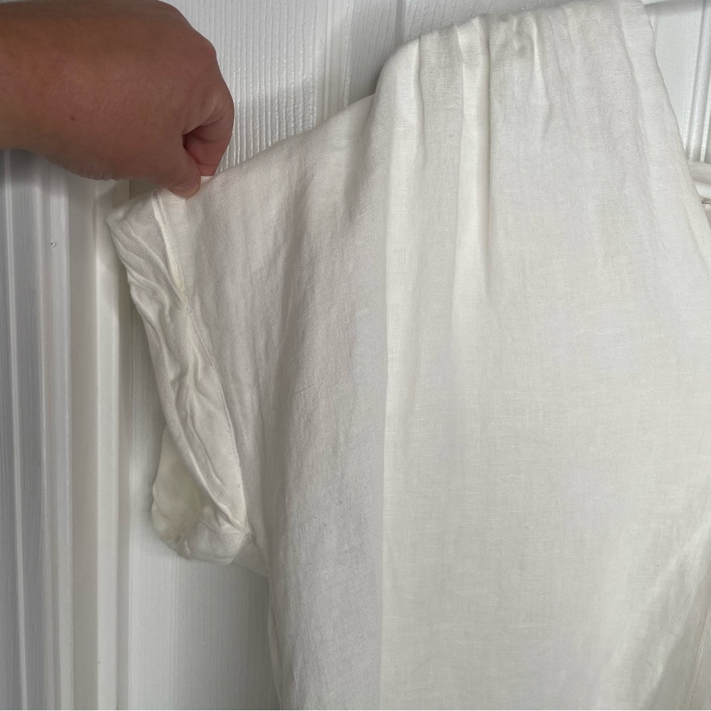 AYR 100% Linen Cap Sleeve Boxy Blouse the Flow? in White Oversized M - Picture 5 of 10